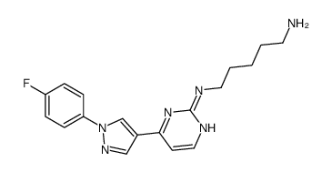 N-{4-[1-(4-Fluorophenyl)-1H-pyrazol-4-yl]-2-pyrimidinyl}-1,5-pent anediamine结构式