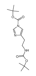 1-t-Butoxycarbonyl-4-{2-(t-butoxycarbonyl-amino)ethyl}imidazole结构式