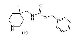 benzyl ((4-fluoropiperidin-4-yl)methyl)carbamate hydrochloride structure