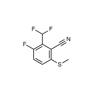 2-(二氟甲基)-3-氟-6-(甲硫基)苯甲腈结构式