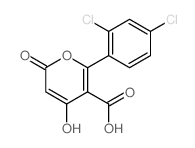 2H-Pyran-5-carboxylicacid, 6-(2,4-dichlorophenyl)-4-hydroxy-2-oxo-结构式