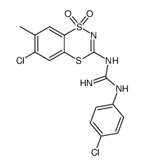 N-(6-chloro-1,1-dioxo-7-methyl-1,4,2-benzodithiazin-3-yl)-N'-(4-chlorophenyl)guanidine Structure