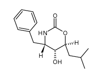 (4S,5R,6S)-3,4,5,6-tetrahydro-4-benzyl-5-hydroxy-6-(2-methylpropyl)-2H-1,3-oxazin-2-one结构式