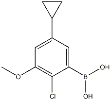 2-Chloro-3-methoxy-5-cyclopropylphenylboronic acid structure