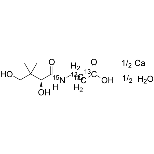 Vitamin B5-13C3,15N hemicalcium hemihydrate Structure