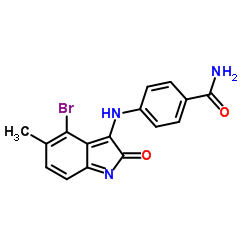 4-[(4-Bromo-5-methyl-2-oxo-2H-indol-3-yl)amino]benzamide结构式