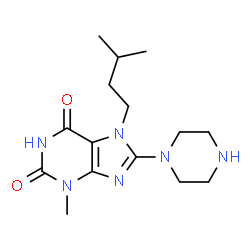 7-isopentyl-3-methyl-8-(piperazin-1-yl)-3,7-dihydro-1H-purine-2,6-dione Structure