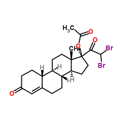 (17α)-21,21-Dibromo-3,20-dioxo-19-norpregn-4-en-17-yl acetate Structure