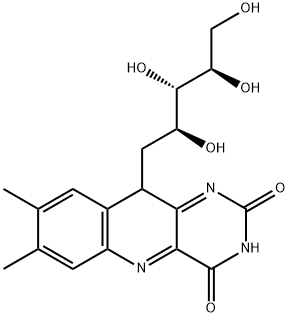 1-Deoxy-1-(2,3,4,10-tetrahydro-7,8-dimethyl-2,4-dioxopyrimido[5,4-b]quinolin-10-yl)-D-ribitol结构式