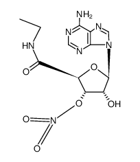 1-(6-amino-purin-9-yl)-O3-nitro-β-D-1-deoxy-ribofuranuronic acid ethylamide结构式