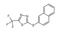 2-naphthalen-2-ylsulfanyl-5-(trifluoromethyl)-1,3,4-thiadiazole结构式