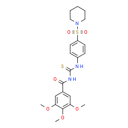 3,4,5-trimethoxy-N-({[4-(1-piperidinylsulfonyl)phenyl]amino}carbonothioyl)benzamide结构式