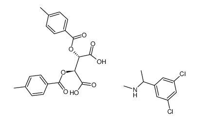 [1-(3,5-dichloro-phenyl)-ethyl]-methylamine di-p-toluoyl-D-tartrate salt结构式