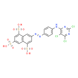 7-[[4-[(2,5,6-Trichloro-4-pyrimidinyl)amino]phenyl]azo]-1,3,5-naphthalenetrisulfonic acid Structure