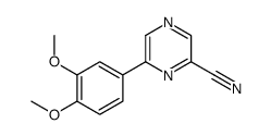 6-(3,4-dimethoxyphenyl)pyrazine-2-carbonitrile结构式