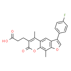 3-(3-(4-fluorophenyl)-5,9-dimethyl-7-oxo-7H-furo[3,2-g]chromen-6-yl)propanoic acid Structure