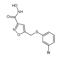 5-[(3-bromophenyl)sulfanylmethyl]-N-hydroxy-1,2-oxazole-3-carboxamide结构式