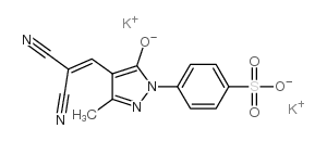 dipotassium p-[4-(2,2-dicyanovinyl)-3-methyl-5-oxido-1H-pyrazol-1-yl]benzenesulphonate structure