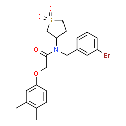 N-(3-bromobenzyl)-2-(3,4-dimethylphenoxy)-N-(1,1-dioxidotetrahydro-3-thienyl)acetamide结构式