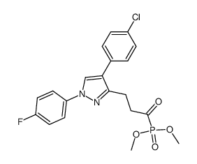 3-[4-(4-chlorophenyl)-1-(4-fluorophenyl)-3-pyrazolyl]-1-oxopropane-1-phosphonic acid dimethyl ester Structure