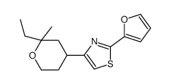 4-(2-ethyl-2-methyloxan-4-yl)-2-(furan-2-yl)-1,3-thiazole Structure