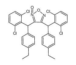 3,4-Bis-[(2,6-dichloro-phenyl)-(4-ethyl-phenyl)-methyl]-furazan 2-oxide结构式