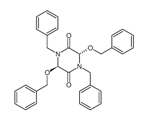 (3S,6R)-1,4-Dibenzyl-3,6-bis-benzyloxy-piperazine-2,5-dione Structure