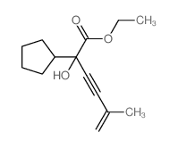 ethyl 2-cyclopentyl-2-hydroxy-5-methyl-hex-5-en-3-ynoate结构式