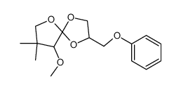 9-Methoxy-8,8-dimethyl-2-phenoxymethyl-1,4,6-trioxa-spiro[4.4]nonane结构式