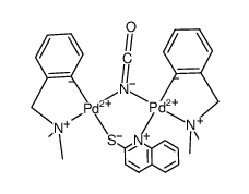 [Pd2(N,N-dimethylbenzylamine(-1H))2(μ-NCO)(μ-2-quinolinethiolate)] Structure