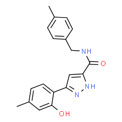 3-(2-Hydroxy-4-methylphenyl)-N-(4-methylbenzyl)-1H-pyrazole-5-carboxamide结构式