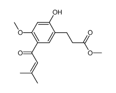 methyl 3-(2-hydroxy-4-methoxy-5-senecioylphenyl)propanoate结构式