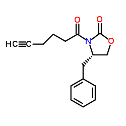 (4S)-3-hex-5-ynoyl-4-benzyl-1,3-oxazolidin-2-one structure