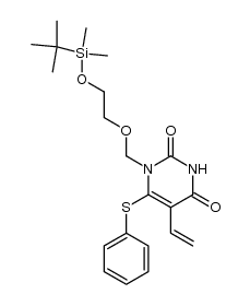 1-[[2-[(tert-butyldimethylsilyl)oxy]ethoxy]methyl]-6-(phenylthio)-5-vinyluracil Structure