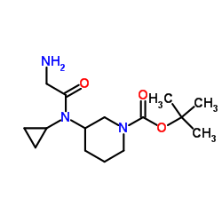 2-Methyl-2-propanyl 3-[cyclopropyl(glycyl)amino]-1-piperidinecarboxylate Structure