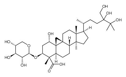 (1α,3β,24ζ)-1,3,24,25-tetrahydroxy-24-(hydroxymethyl)cycloartan-28-oic acid 3-(β-D-xylopyranoside) Structure