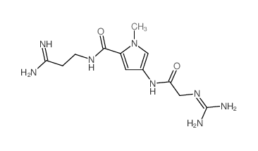 1H-Pyrrole-2-carboxamide,4-[[2-[(aminoiminomethyl)amino]acetyl]amino]-N-(3-amino-3-iminopropyl)-1-methyl-,hydrochloride (1:2)结构式