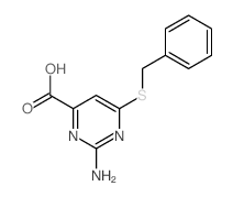 4-Pyrimidinecarboxylicacid, 2-amino-6-[(phenylmethyl)thio]-结构式