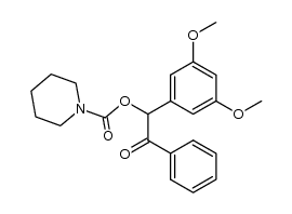 1-(3,5-dimethoxyphenyl)-2-oxo-2-phenylethyl piperidine-1-carboxylate结构式