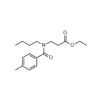 Ethyl 3-(N-butyl-4-methylbenzamido)propanoate structure