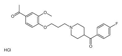 1-[4-[3-[4-(4-fluorobenzoyl)piperidin-1-ium-1-yl]propoxy]-3-methoxyphenyl]ethanone,chloride Structure