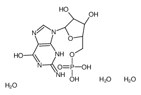 [(2R,3S,4R,5R)-5-(2-amino-6-oxo-3H-purin-9-yl)-3,4-dihydroxyoxolan-2-yl]methyl dihydrogen phosphate,trihydrate结构式