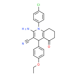 2-amino-1-(4-chlorophenyl)-4-(4-ethoxyphenyl)-5-oxo-1,4,5,6,7,8-hexahydro-3-quinolinecarbonitrile picture