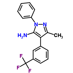 3-Methyl-1-phenyl-4-[3-(trifluoromethyl)phenyl]-1H-pyrazol-5-amine structure