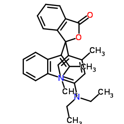 3-(1,2-二甲基-3-吲哚基)-3-[4-二乙氨基-2-甲基苯基]苯酞结构式