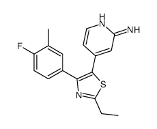 4-[2-ethyl-4-(4-fluoro-3-methylphenyl)-1,3-thiazol-5-yl]pyridin-2-amine结构式