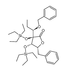 (2R,3S,4R)-4-benzyl-2-[(1R)-1-(benzyloxy)propyl]-2,3-bis(triethylsiloxy)-4-butanolide结构式