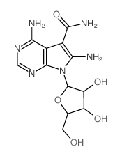 7H-Pyrrolo[2,3-d]pyrimidine-5-carboxamide, 4,6-diamino-7-.beta.-D-ribofuranosyl-结构式