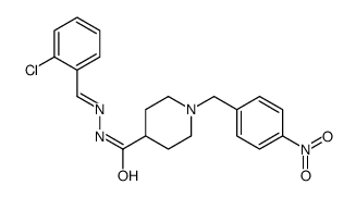 N-[(2-chlorophenyl)methylideneamino]-1-[(4-nitrophenyl)methyl]piperidine-4-carboxamide结构式