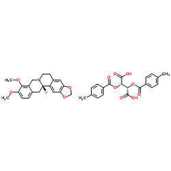 (S)-(-)-卡达丁二对甲苯甲酰基D-酒石酸酯结构式